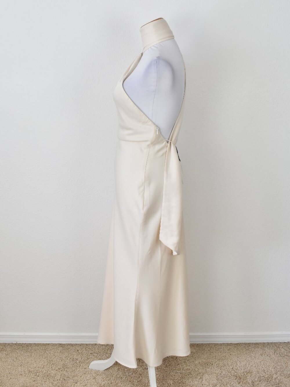Misha Vivica Midi Dress One Shoulder Ivory NEW - S - Picture 4 of 11